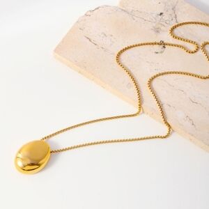 New! Anthropologie Gold Pebble Necklace (3006) NWOT